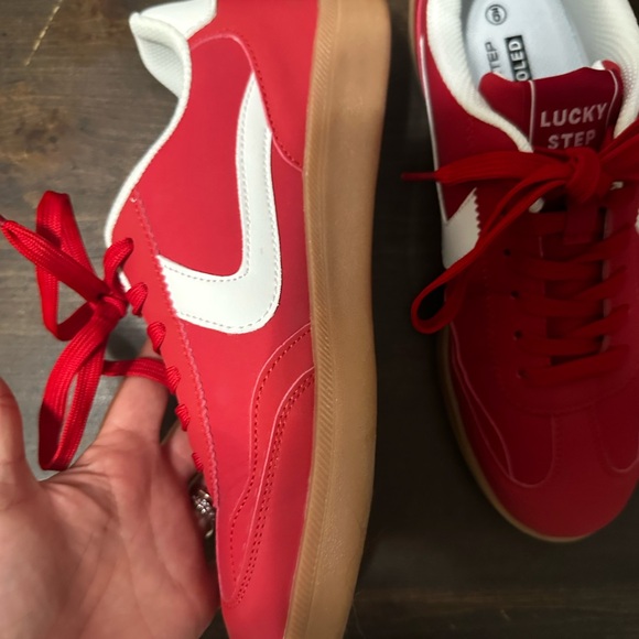 Lucky Step Brand Red  Sneakers-9 - Picture 4 of 5